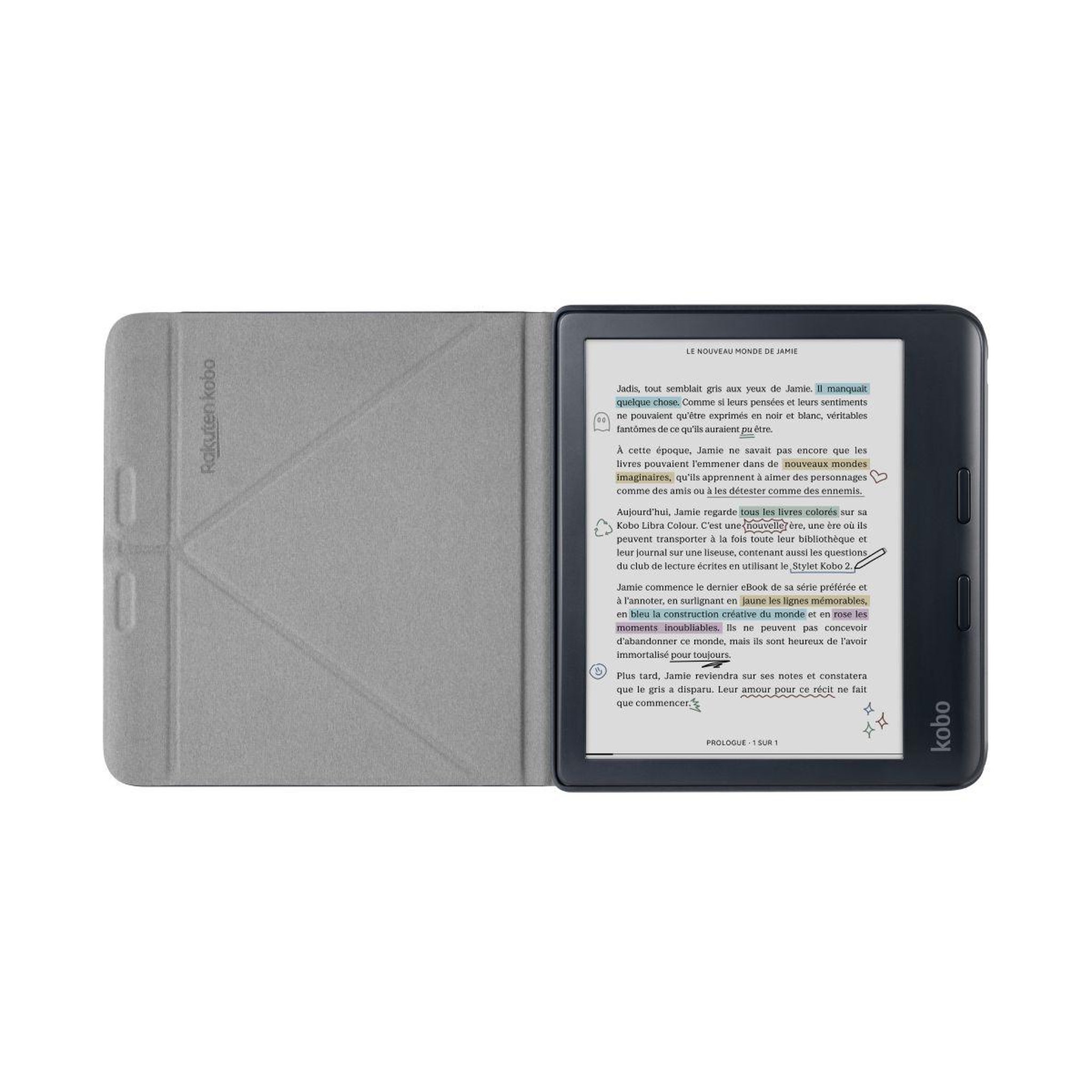 Voir la diapositive 3 : kobo Pochette Libra Colour Sleepcover Noire