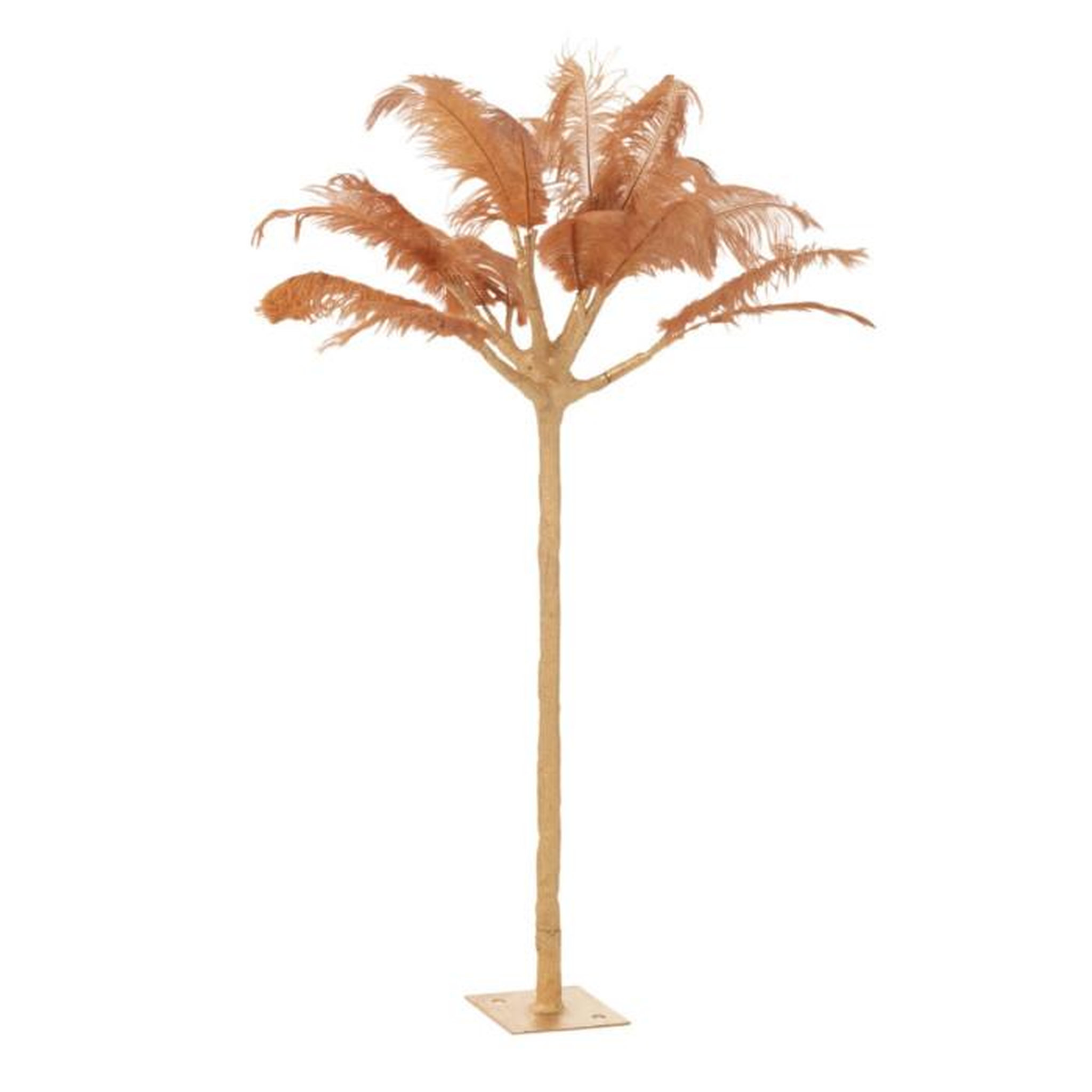 Voir la diapositive 1 : Paris Prix Arbre Déco en Métal  Plumes  120cm Or & Ocre