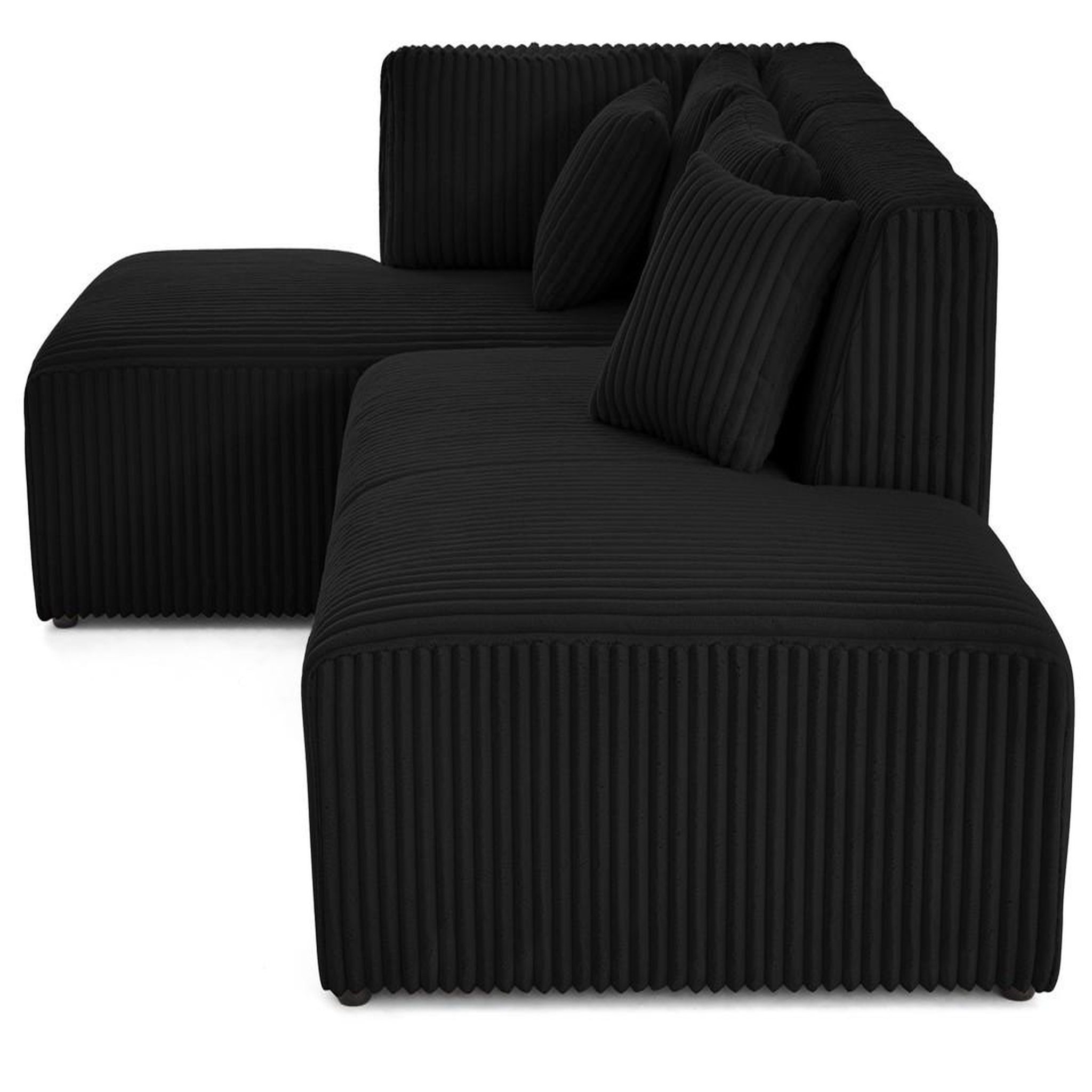 Voir la diapositive 6 : LISA DESIGN Victoire - canapé modulable d'angle gauche 4 places en velours côtelé grosses côtes