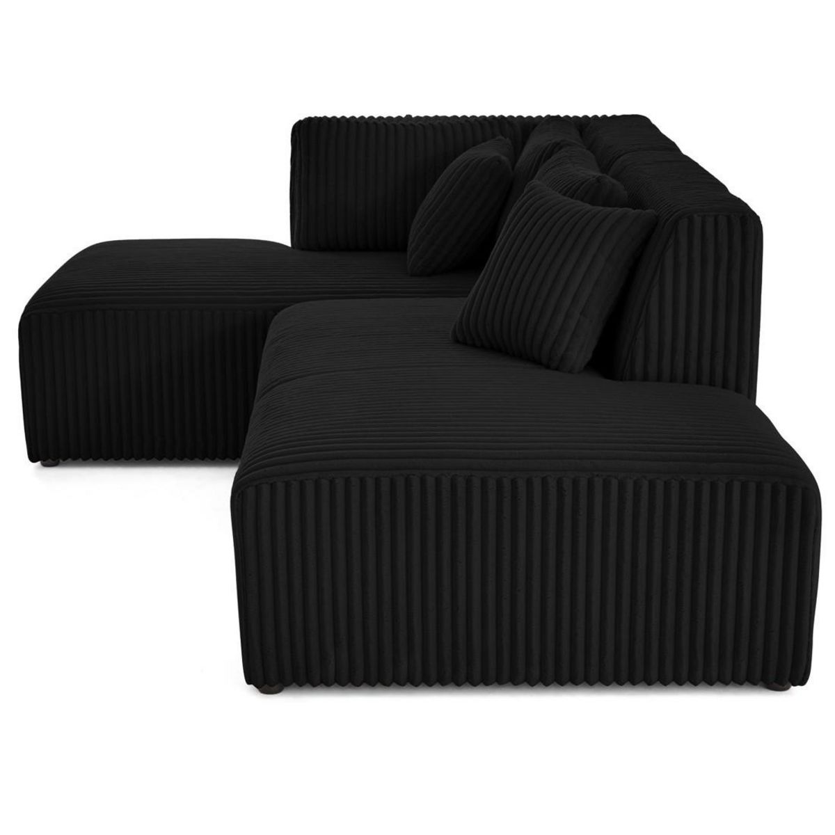 LISA DESIGN Victoire - canapé modulable d'angle gauche 4 places en velours côtelé grosses côtes