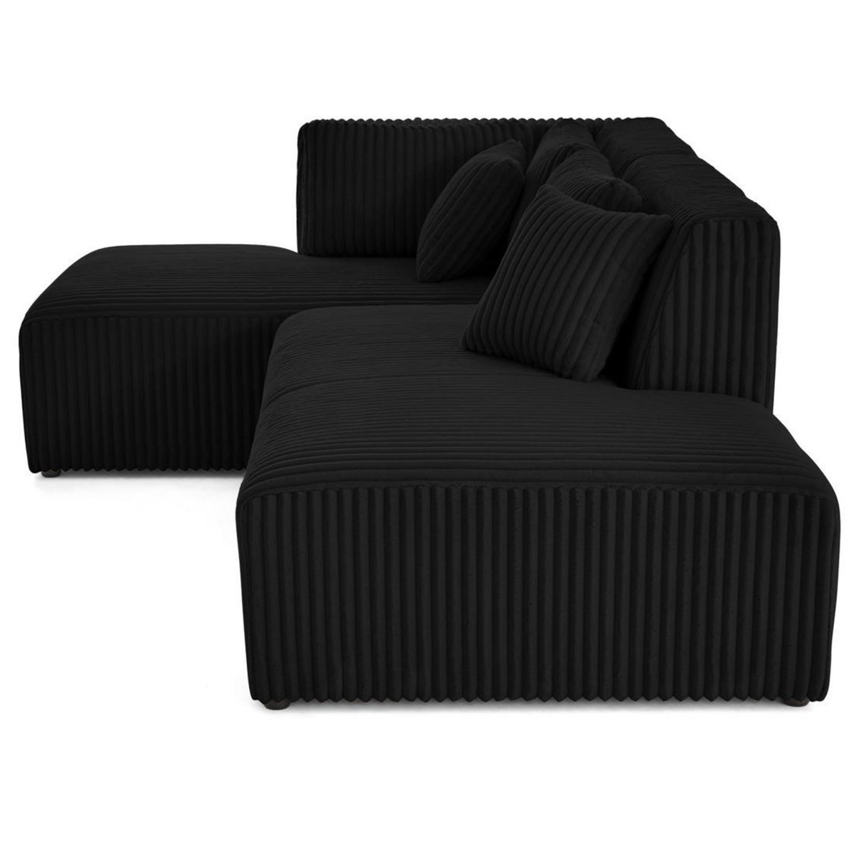 LISA DESIGN Victoire - canapé modulable d'angle gauche 4 places en velours côtelé grosses côtes