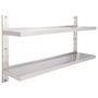 Voir la diapositive 2 : VIDAXL Etagere murale a 2 niveaux Acier inoxydable 150x30 cm