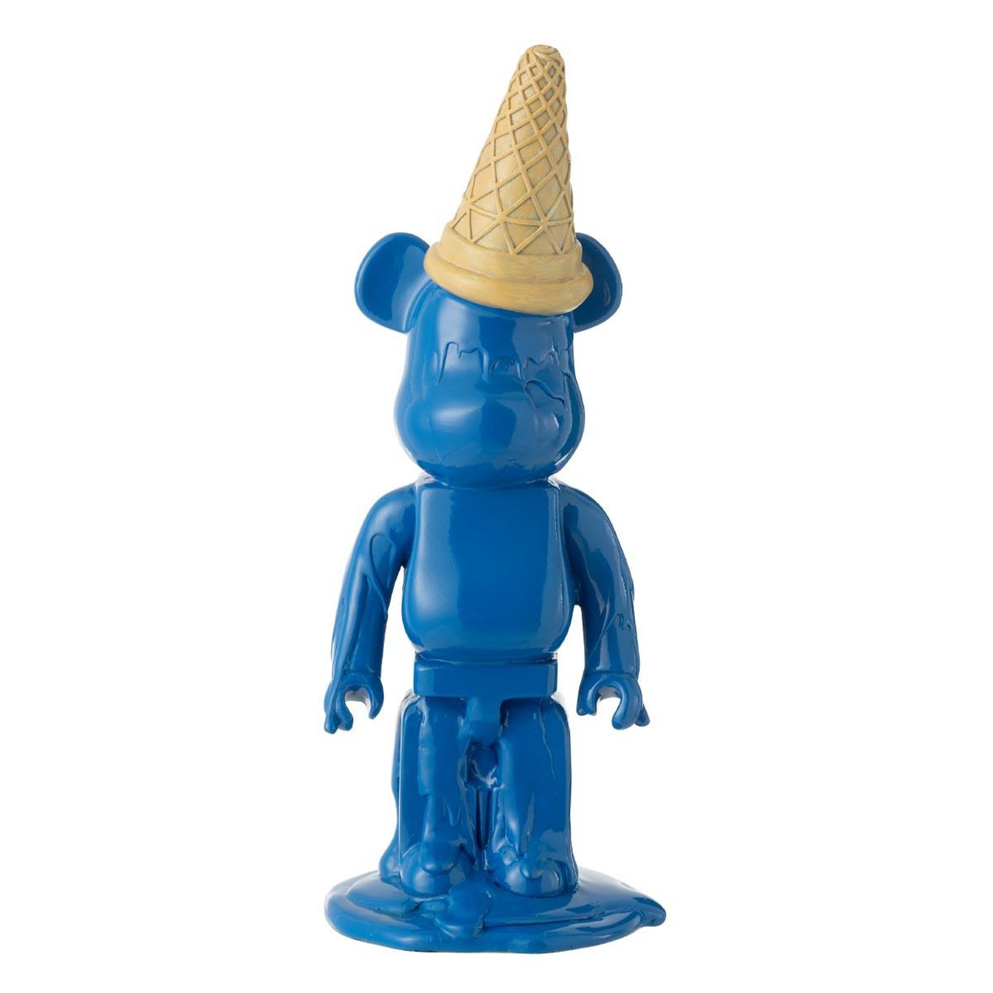 J-LINE Statuette déco ours  cornet glace  39cm bleu