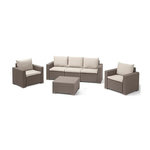 ALLIBERT by KETER Salon de jardin en imitation resine tressee ALLIBERT avec table basse  - 5 personnes - California - Beige
