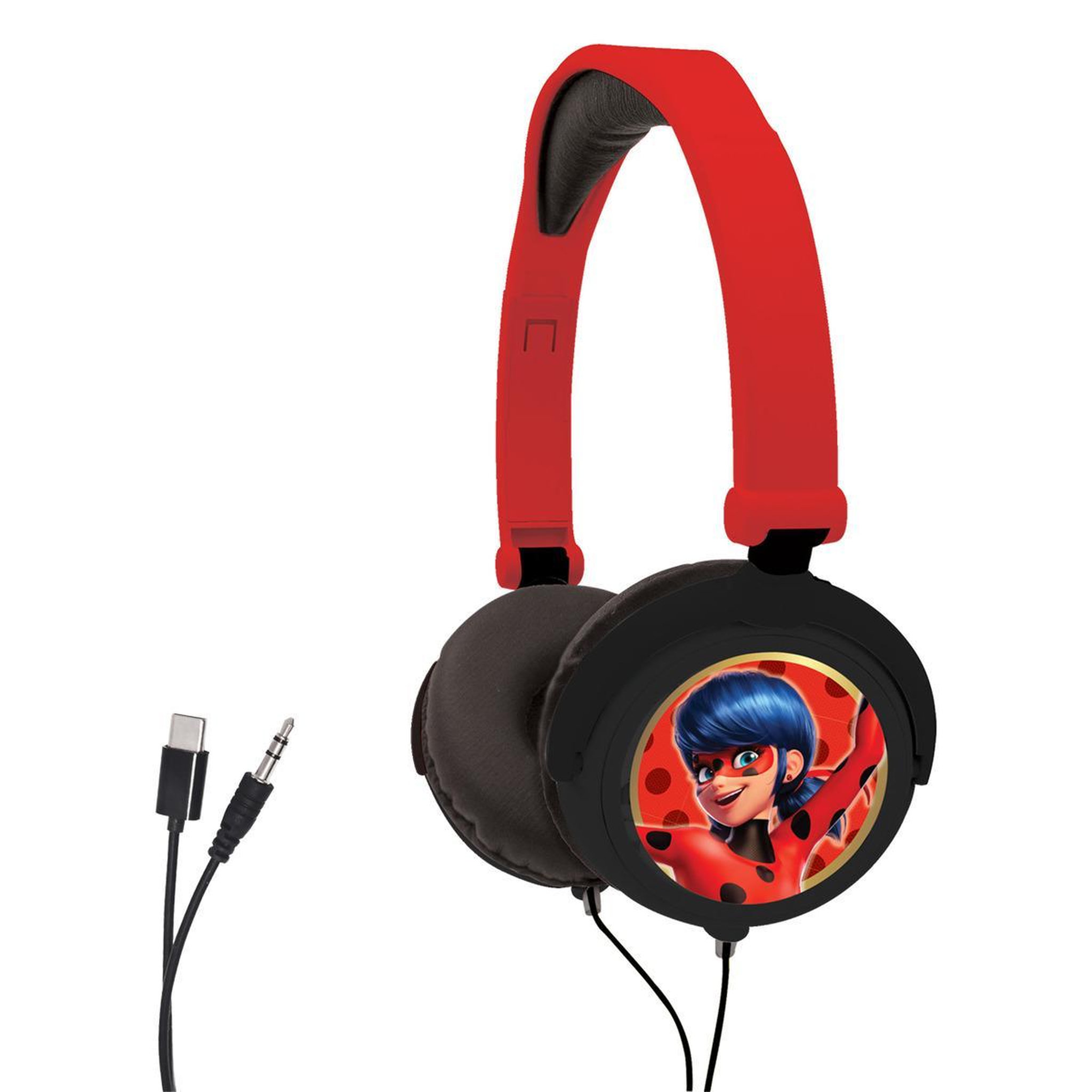 Lexibook Casque stéréo filaire pliable Miraculous avec limitation de volume d'écoute