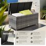 Voir la diapositive 2 : tectake Coffre de jardin pour coussins 270 l, avec tressage en rotin gris