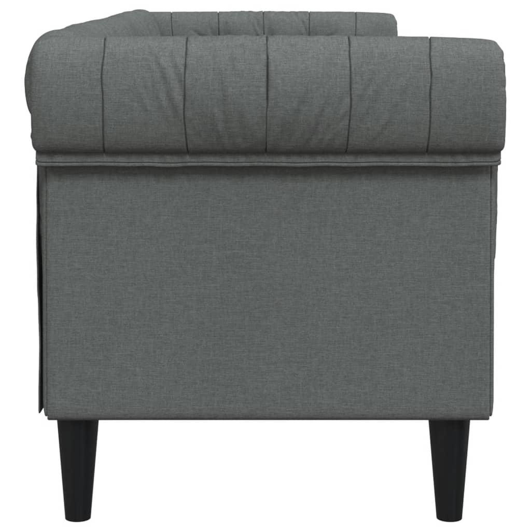 Voir la diapositive 5 : VIDAXL Canape Chesterfield 3 places gris fonce tissu