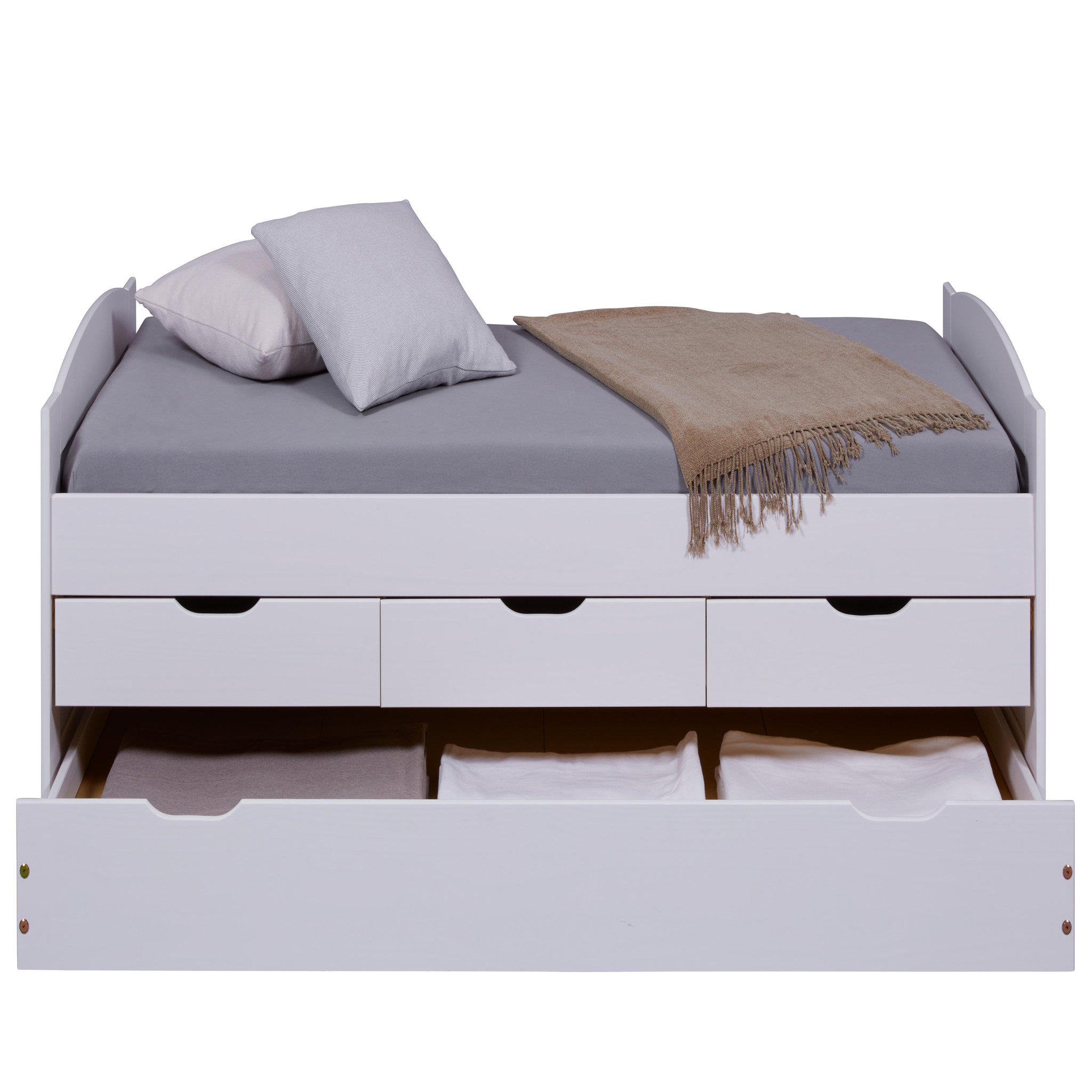 Voir la diapositive 7 : Lit gigogne 2 couchages 90x190 cm + 3 tiroirs ULLI