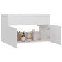 Voir la diapositive 4 : VIDAXL Armoire d'evier avec lavabo integre Blanc brillant Agglomere