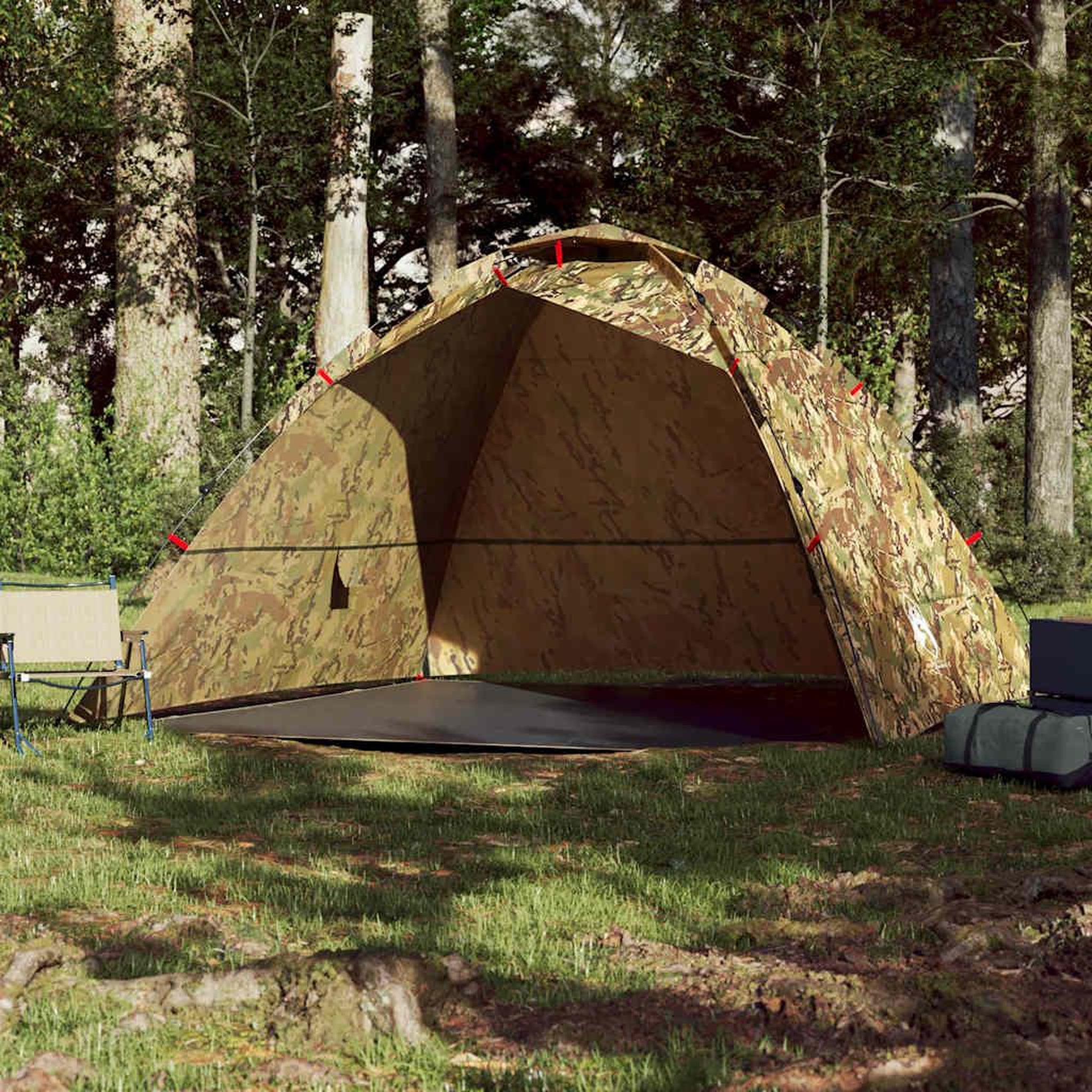 Voir la diapositive 3 : VIDAXL Tente de peche 4 personnes camouflage liberation rapide