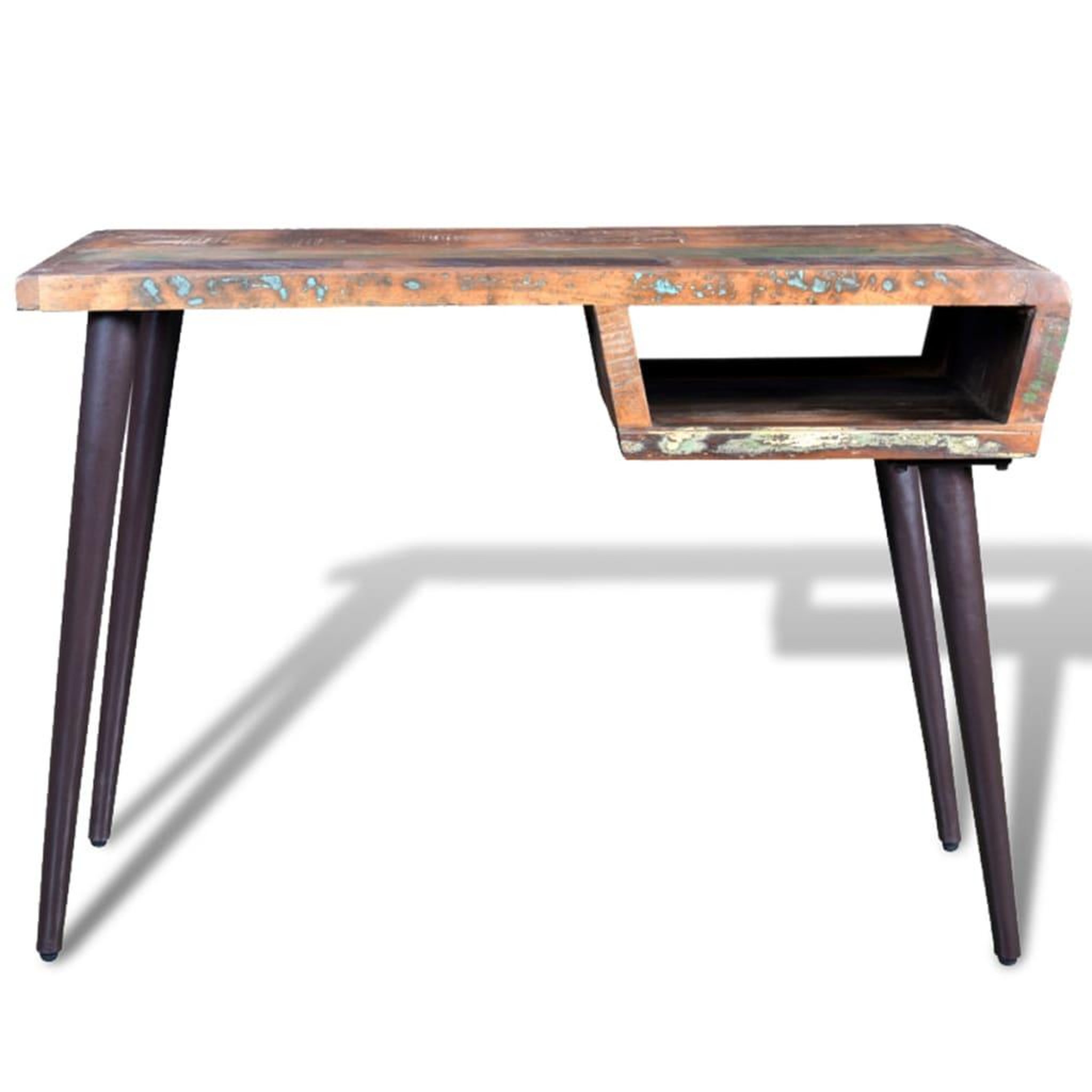 Voir la diapositive 2 : VIDAXL Bureau avec pieds en fer bois de recuperation