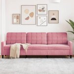 VIDAXL Canape a 3 places Rose 210 cm Velours