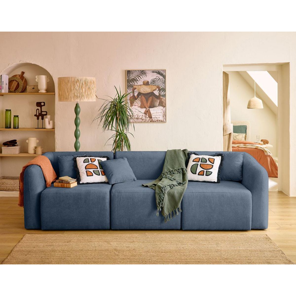 LISA DESIGN Ikare - canapé modulable 3 places - en tissu