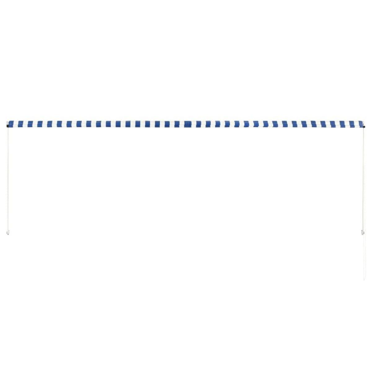 VIDAXL Auvent retractable 400x150 cm Bleu et blanc