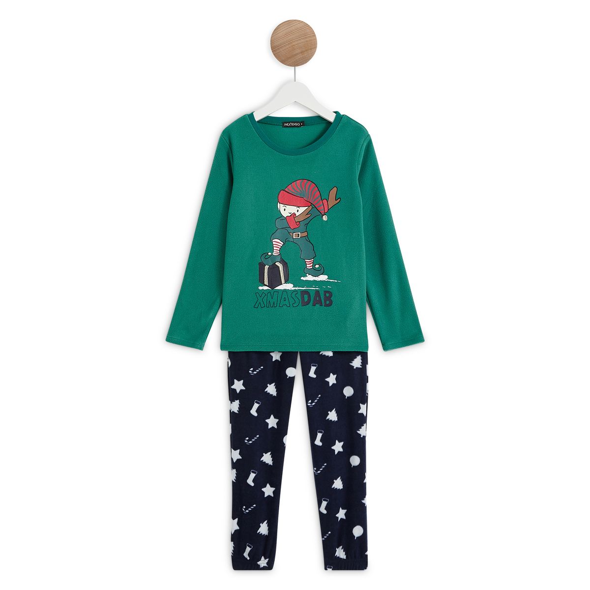 IN EXTENSO Ensemble pyjama polaire lutin de noël garçon