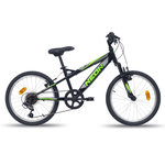 Vélo enfant (120/140 cm - VTT 20''  cadre rigide en acier - fourche télescopique - 6 vitesses avec dérailleur Shimano TY21, poignée tournante & Freins V-Brake