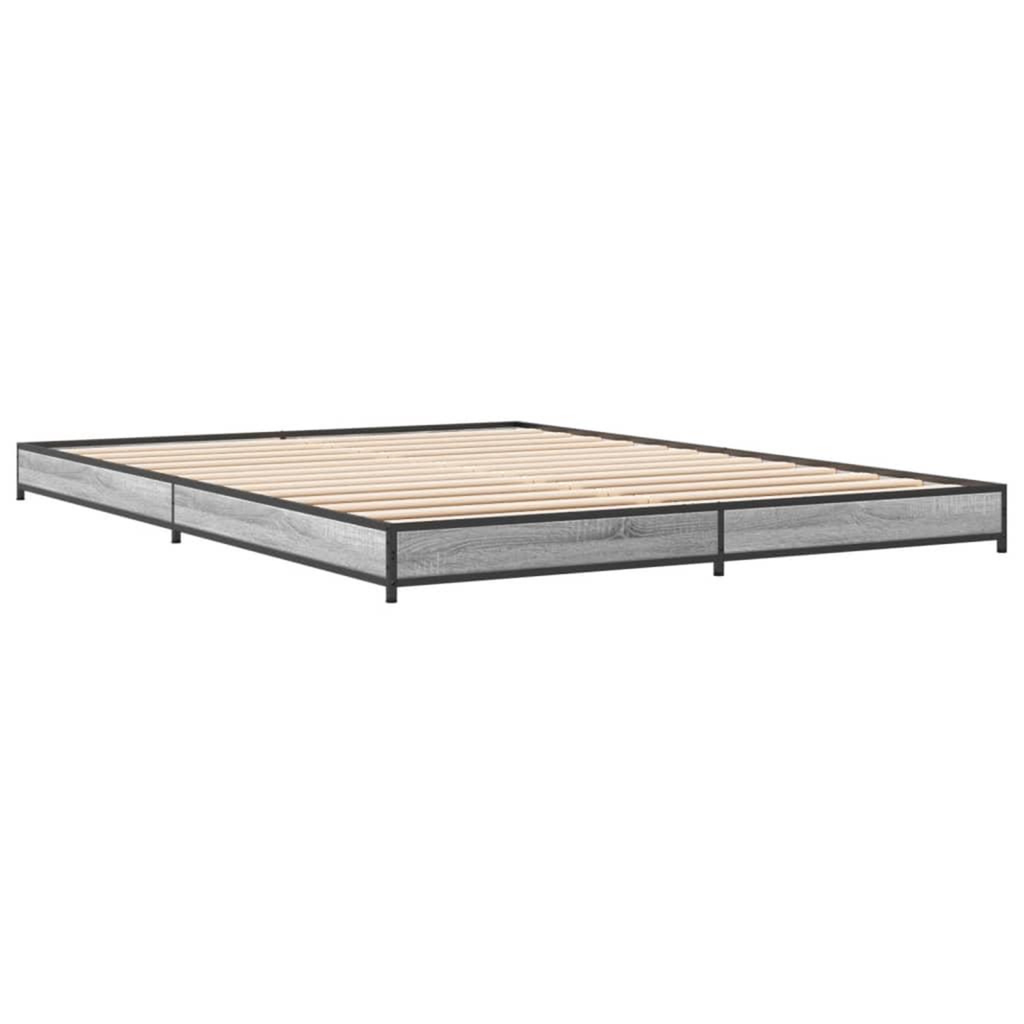 Voir la diapositive 3 : VIDAXL Cadre de lit sans matelas sonoma gris 120x200 cm