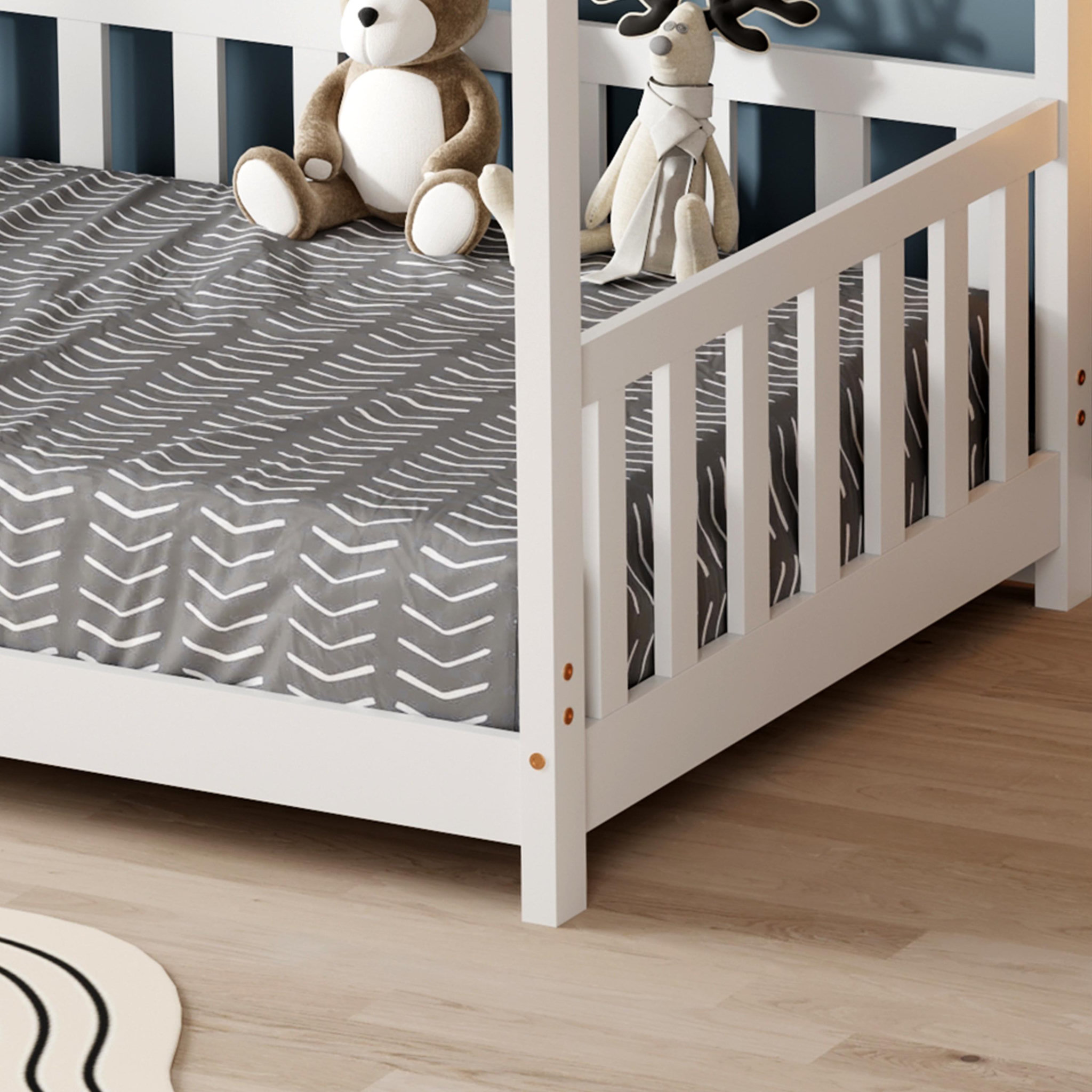 Voir la diapositive 5 : MINEA MINEA | Lit cabane avec barrière TCHOUPI 90x190 cm (matelas non inclus)