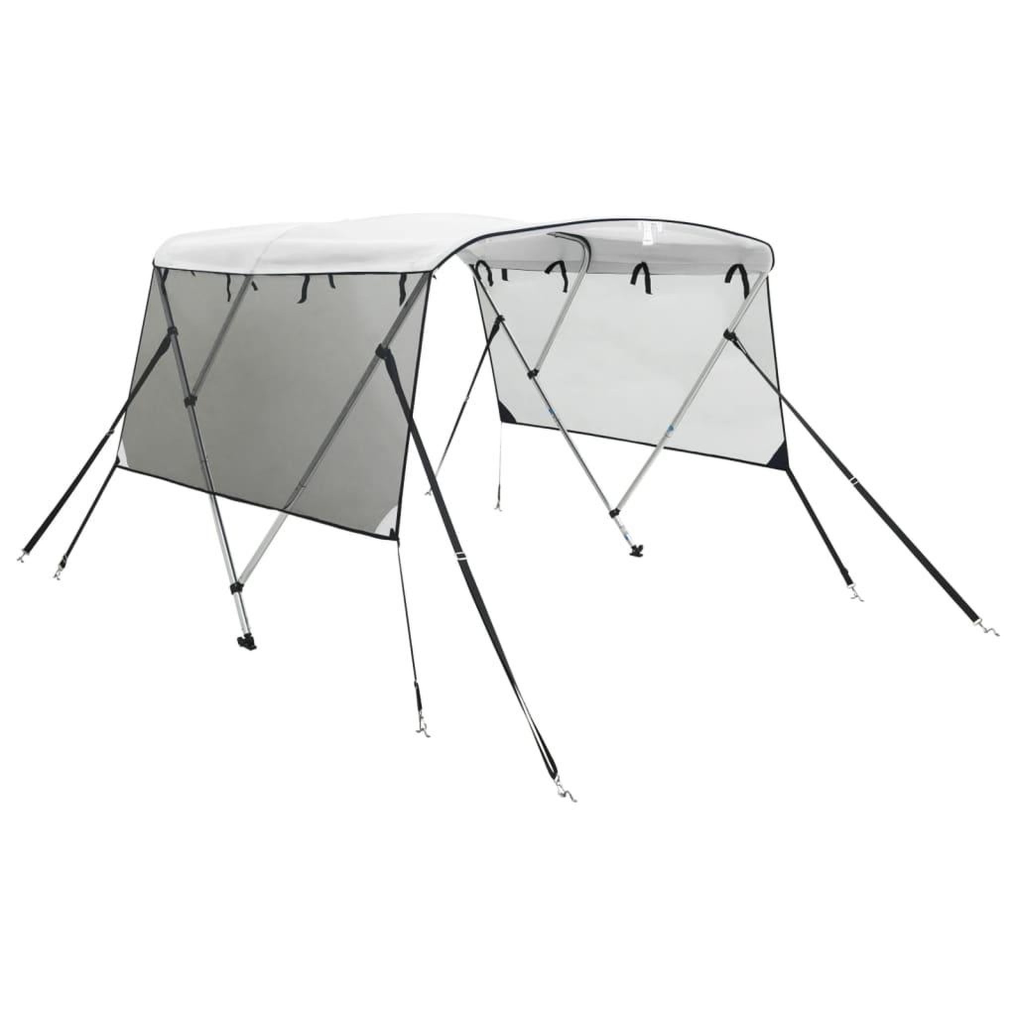 Voir la diapositive 2 : VIDAXL Toit bimini a 3 arceaux parois en maille 183x(137-152)x137 cm