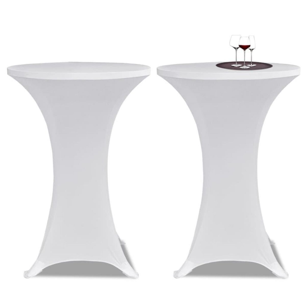 VIDAXL Housses elastiques de table Ø 60 cm Blanc 4 pcs