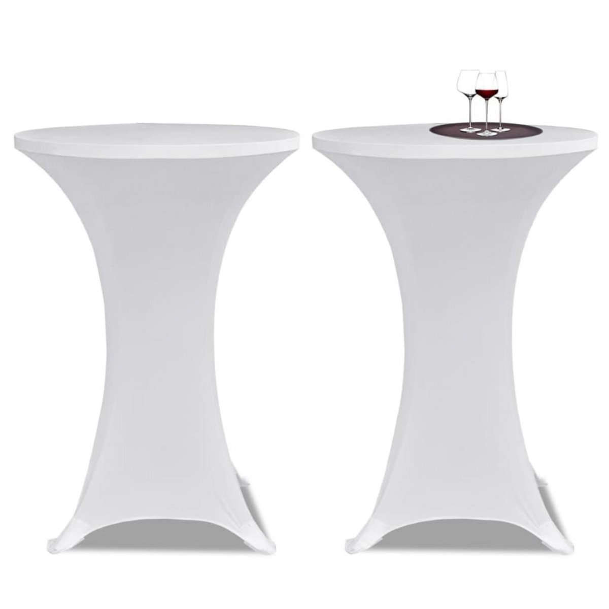 VIDAXL Housses elastiques de table Ø 60 cm Blanc 4 pcs