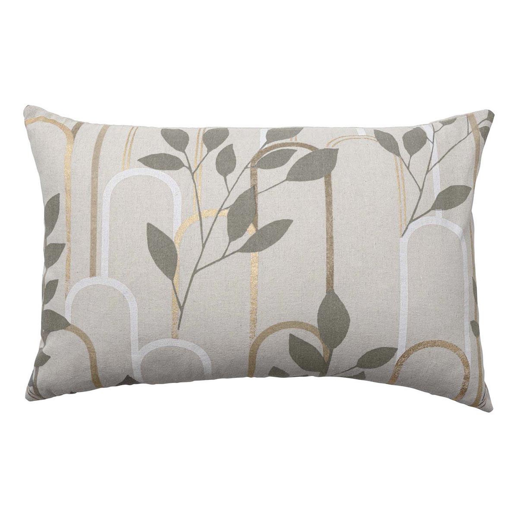 Douceur d'Intérieur Coussin déco imprimé  roseris  40x60cm gris