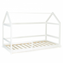 Voir la diapositive 4 : ID MARKET Lit cabane enfant 90 x 190 cm NESSI blanc avec sommier et barrières