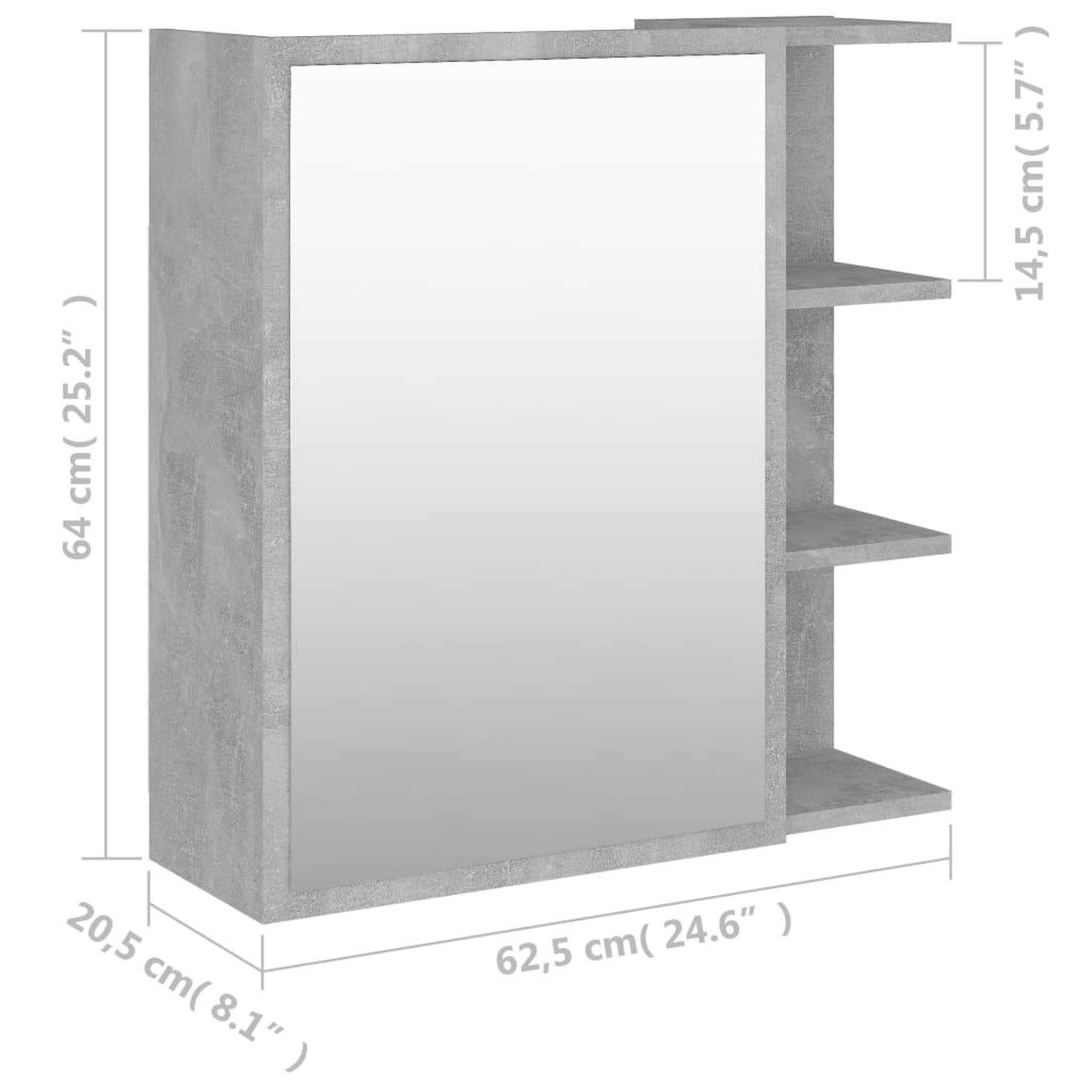 Voir la diapositive 6 : VIDAXL Armoire a miroir de salle de bain Gris beton Bois d'ingenierie