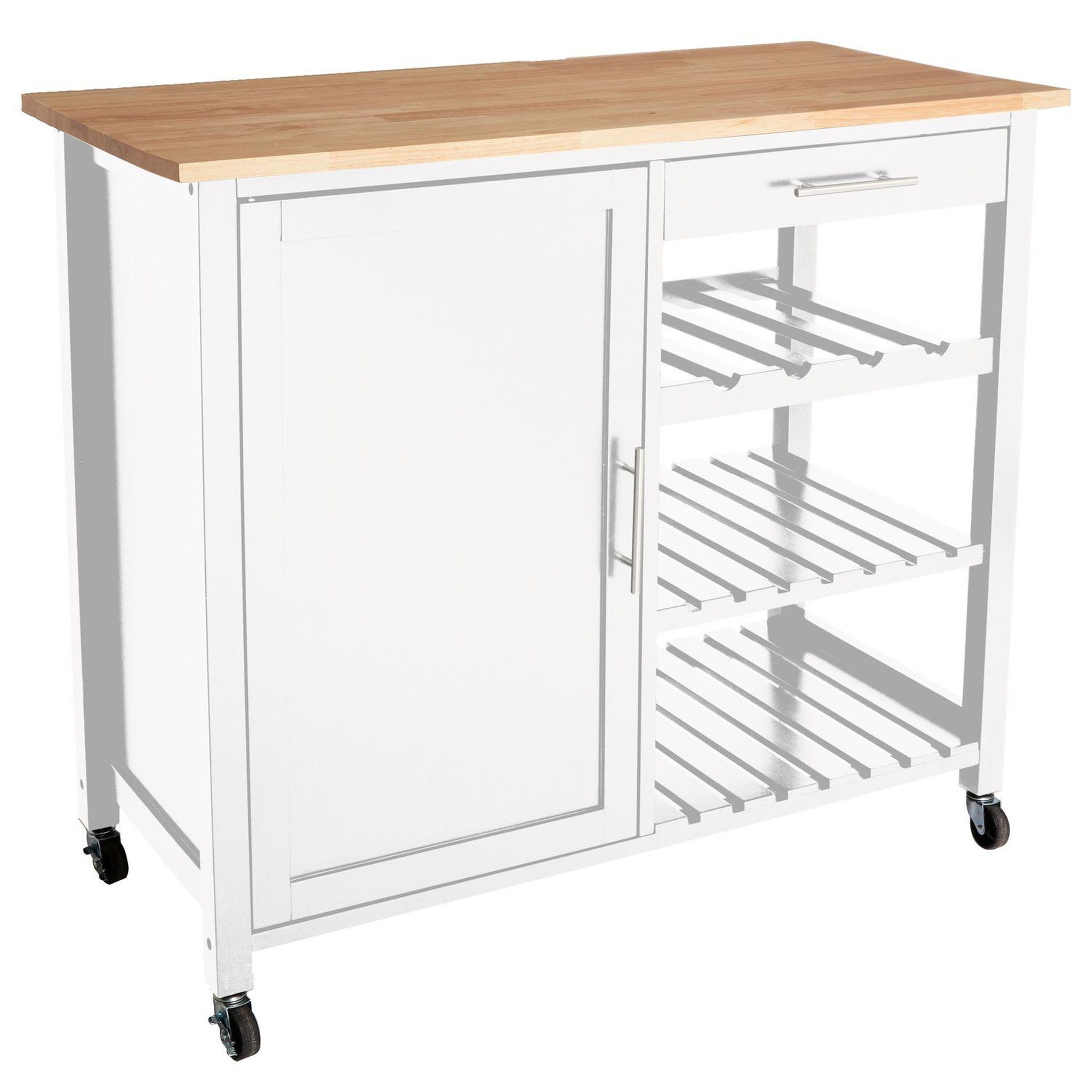 Voir la diapositive 1 : ATMOSPHERA Desserte de cuisine Claude - 100 x H. 87,5 cm - Blanc