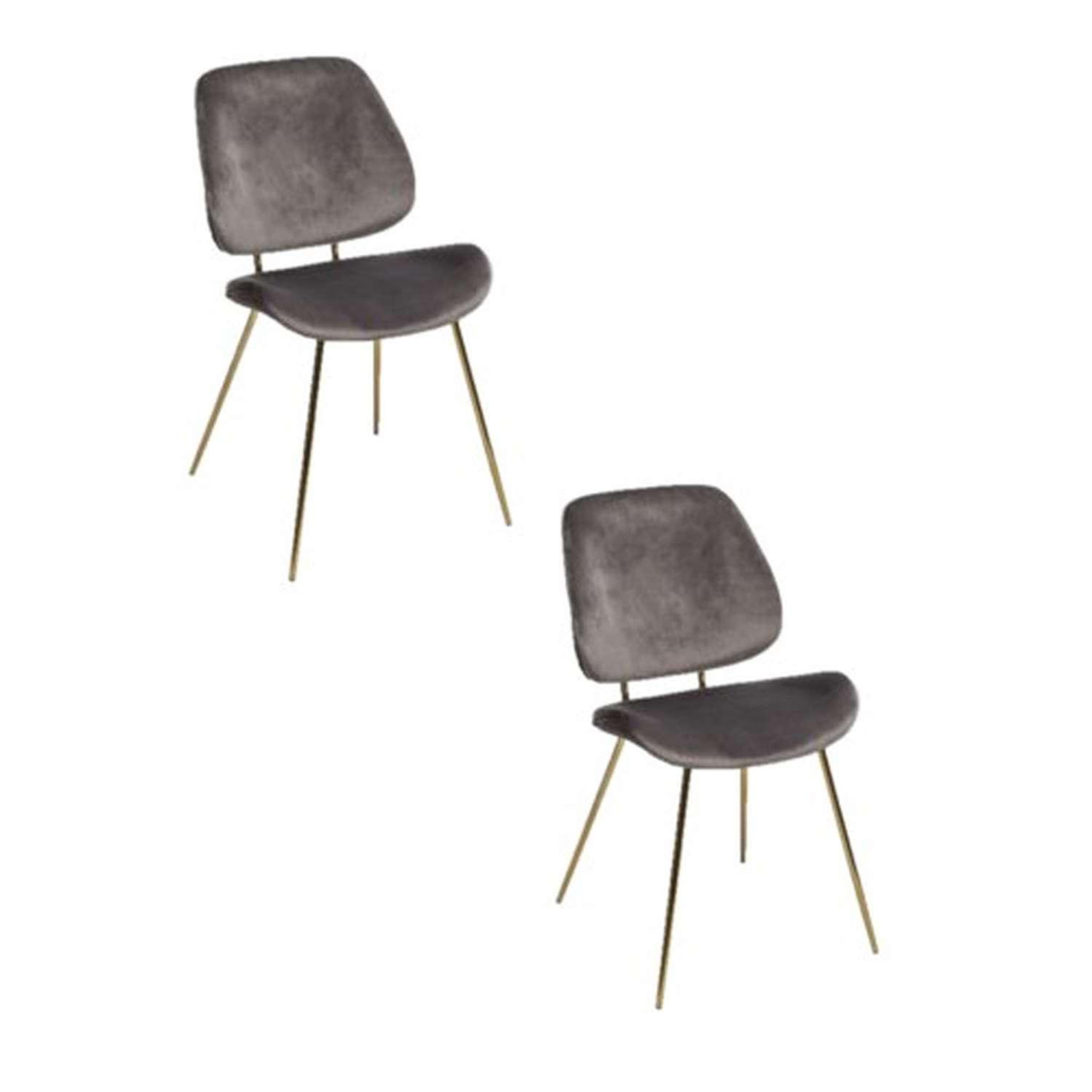 Voir la diapositive 1 : ATMOSPHERA 2 Chaises design velours et métal Slow