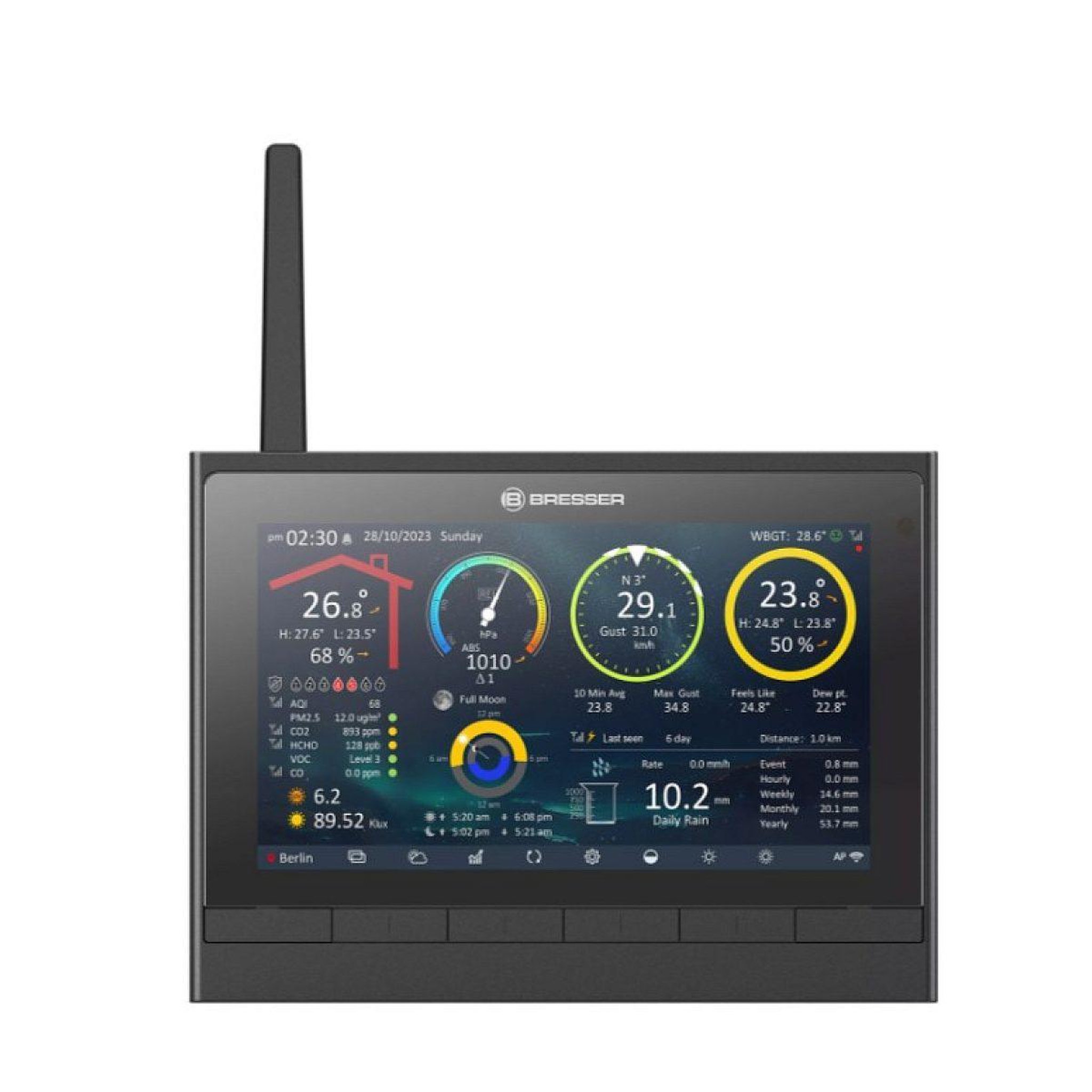 Voir la diapositive 3 : Bresser Station météo  meteochamp hd wi-fi 9-en-1