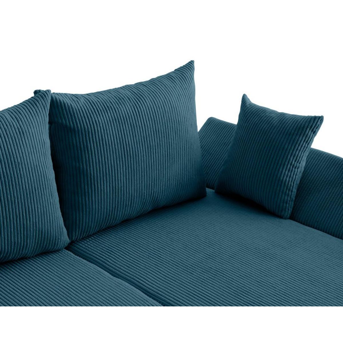 BEST MOBILIER Mike - canapé d'angle réversible - 4 places - convertible avec coffre - en velours côtelé