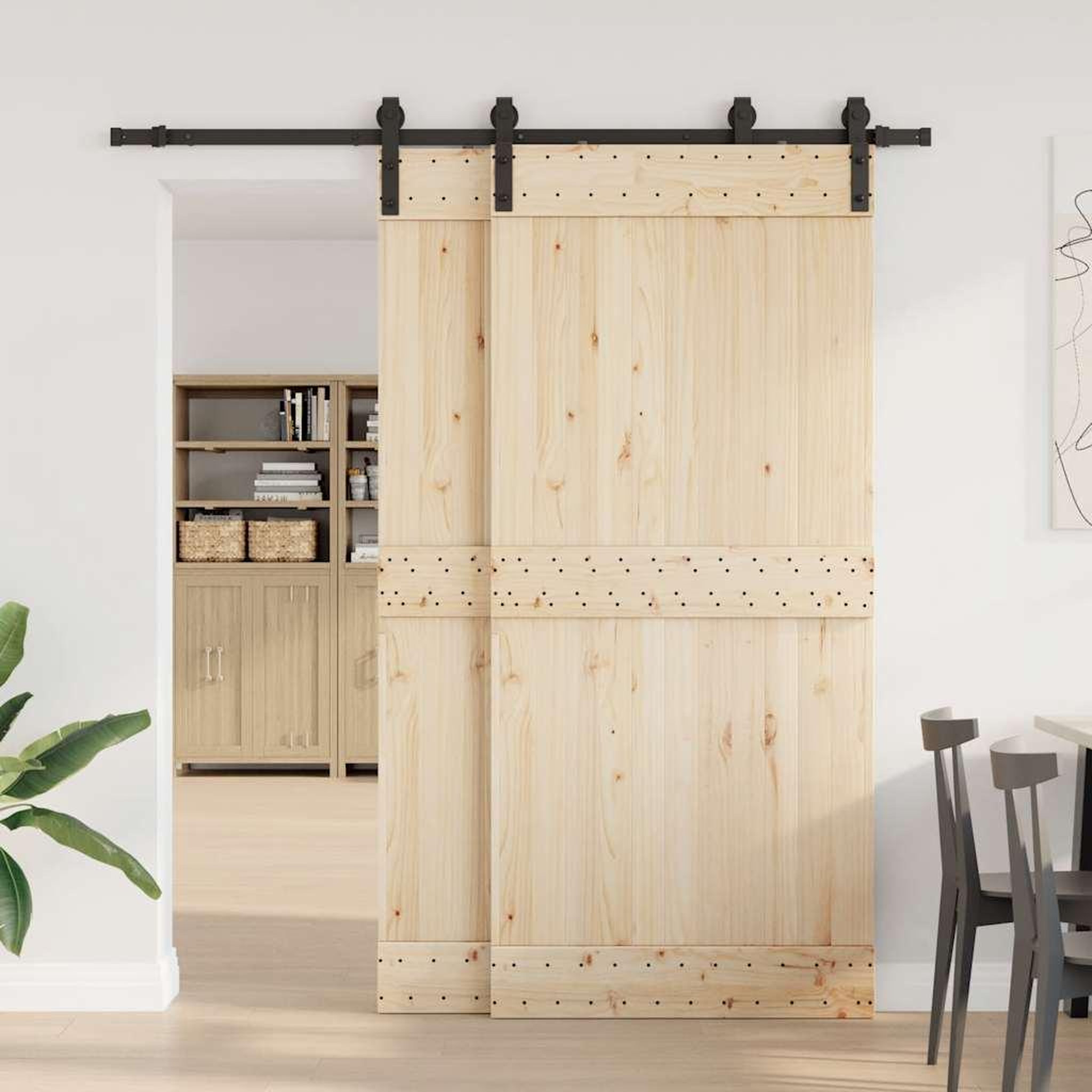 Voir la diapositive 3 : VIDAXL Kit de quincaillerie de porte coulissante 200 cm Acier Noir
