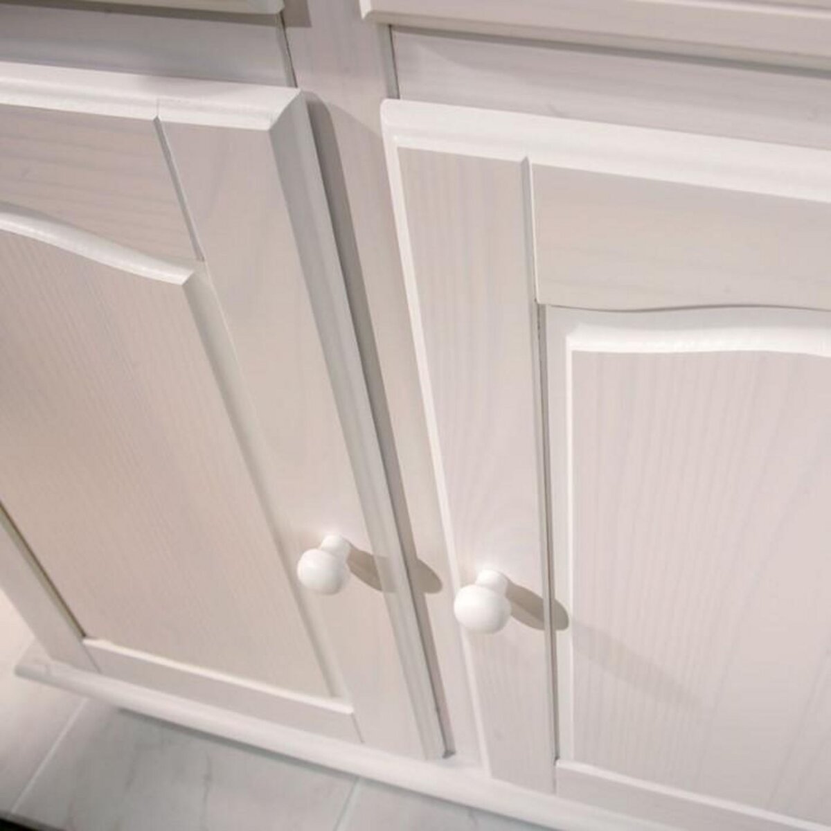 Paris Prix Vaisselier 4 Portes Bois Massif  Alienor  198cm Blanc