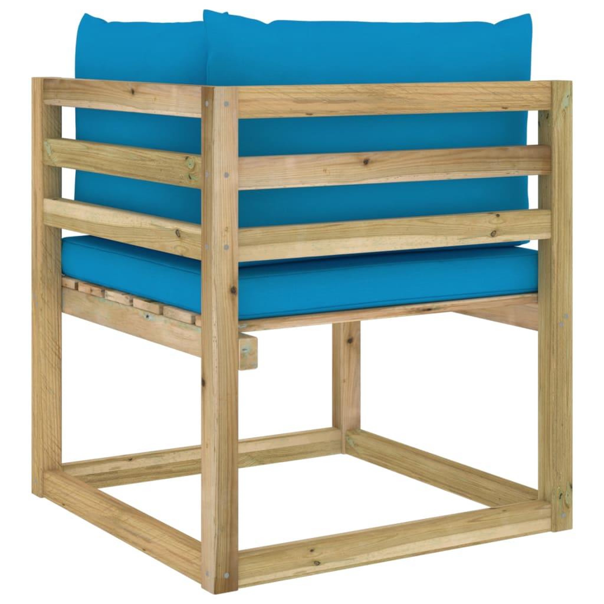 Voir la diapositive 5 : VIDAXL Canape d'angle de jardin avec coussins Bois impregne de vert