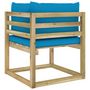 Voir la diapositive 5 : VIDAXL Canape d'angle de jardin avec coussins Bois impregne de vert
