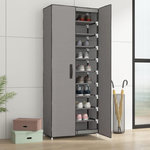 VIDAXL Armoire a chaussures Gris 60x30x166 cm Tissu