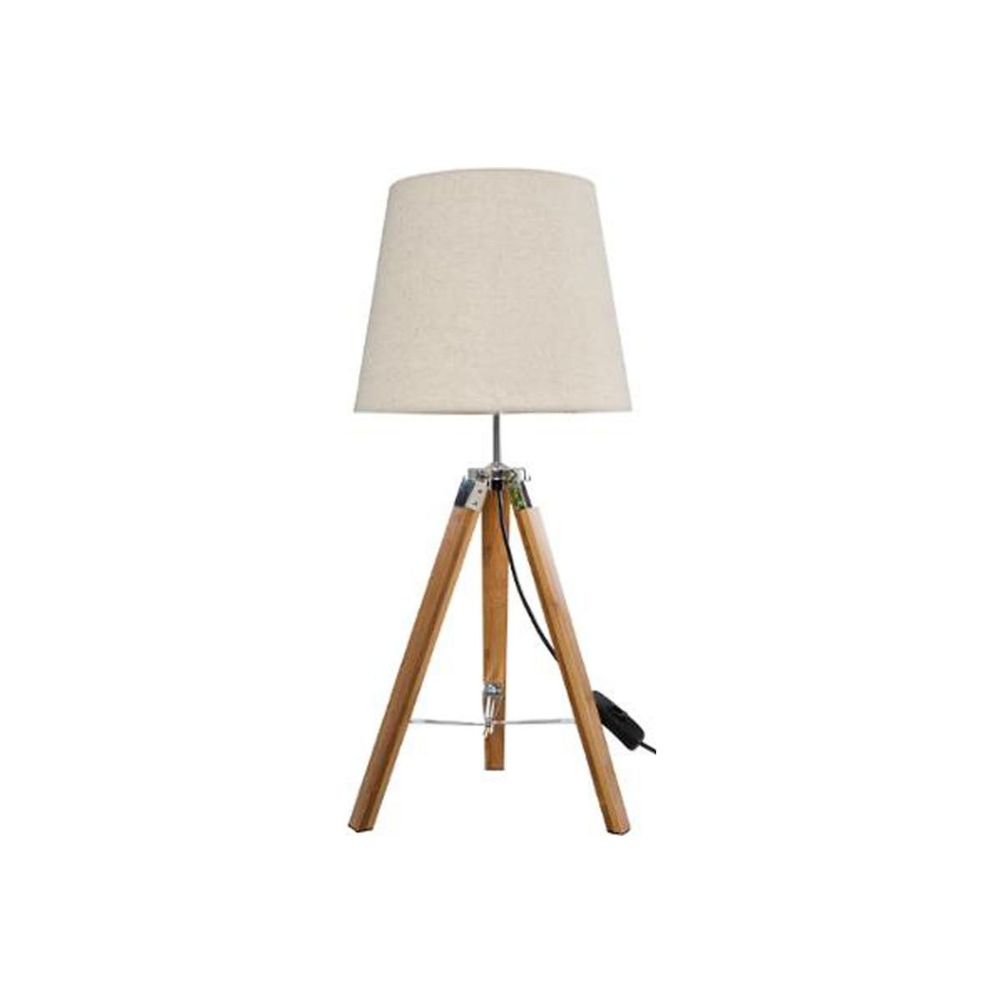 Voir la diapositive 2 : ATMOSPHERA Lampe à poser trépied en bois  runo  58cm naturel