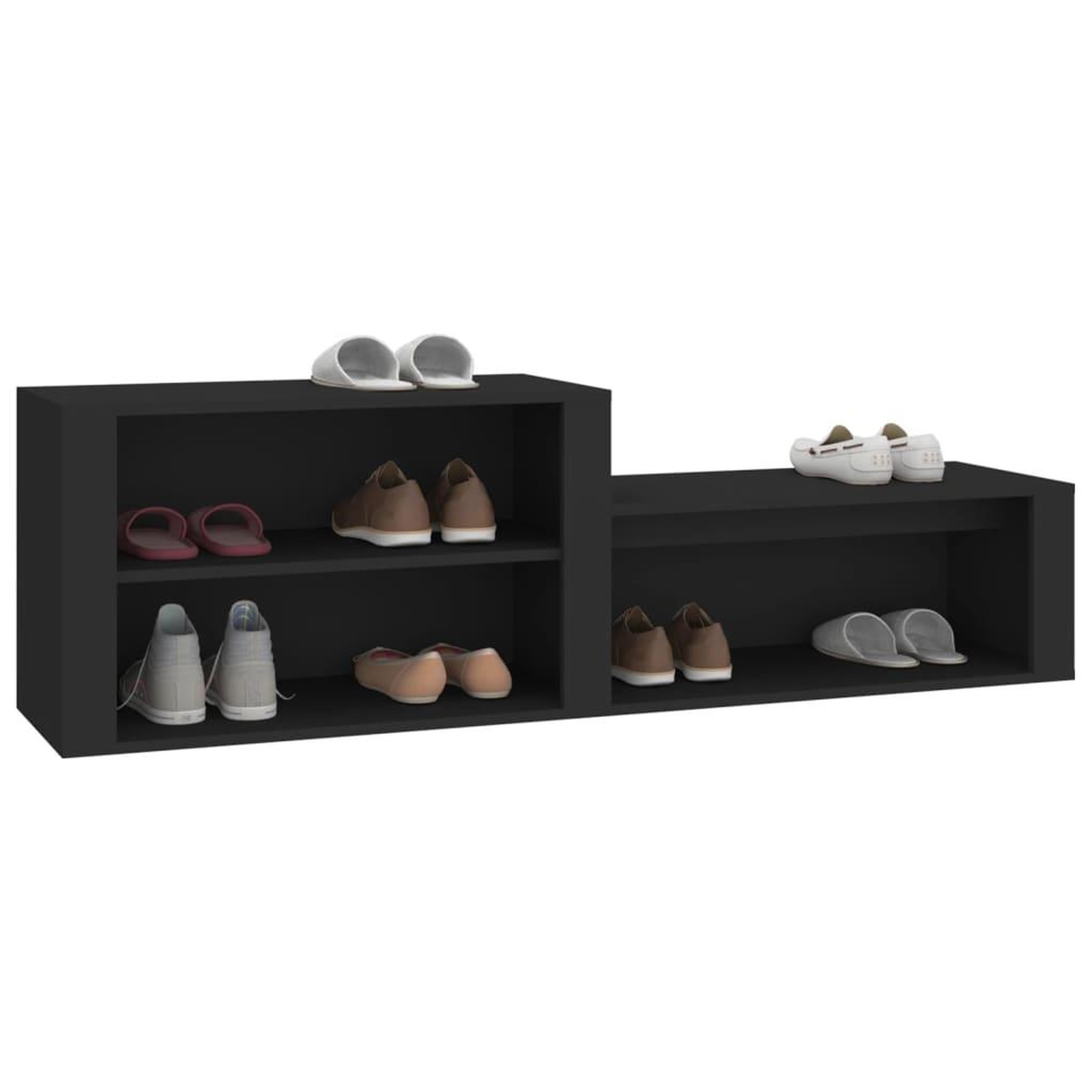 Voir la diapositive 4 : VIDAXL Armoire a chaussures Noir 150x35x45 cm Bois d'ingenierie