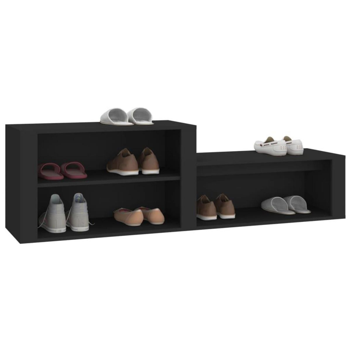 VIDAXL Armoire a chaussures Noir 150x35x45 cm Bois d'ingenierie