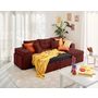 Voir la diapositive 2 : BEST MOBILIER California - canapé d'angle réversible 4 places - convertible avec coffre, étagère et poufs - en velours texturé