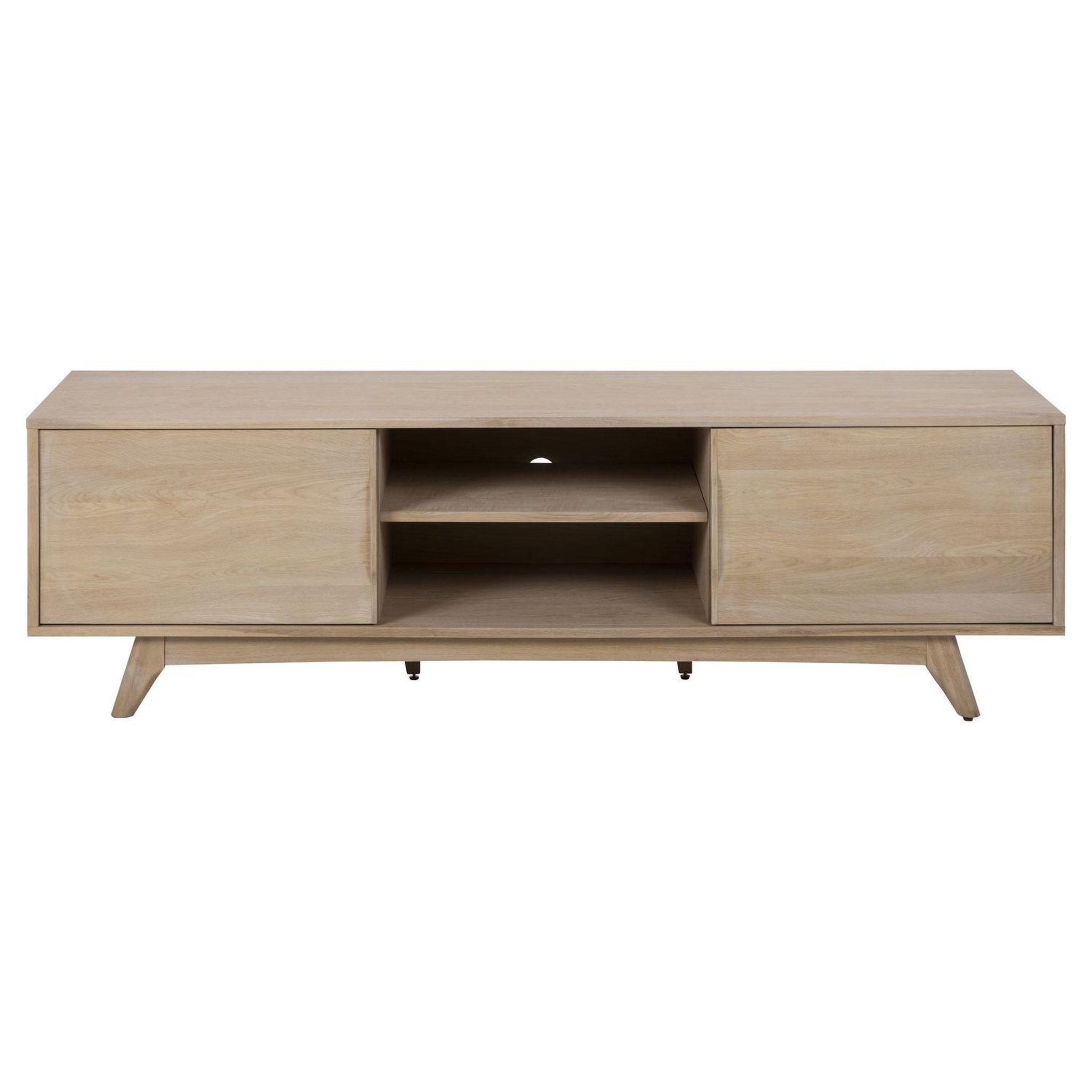 Voir la diapositive 4 : TOILINUX Meuble tv en mdf avec 2 portes coulissantes - beige