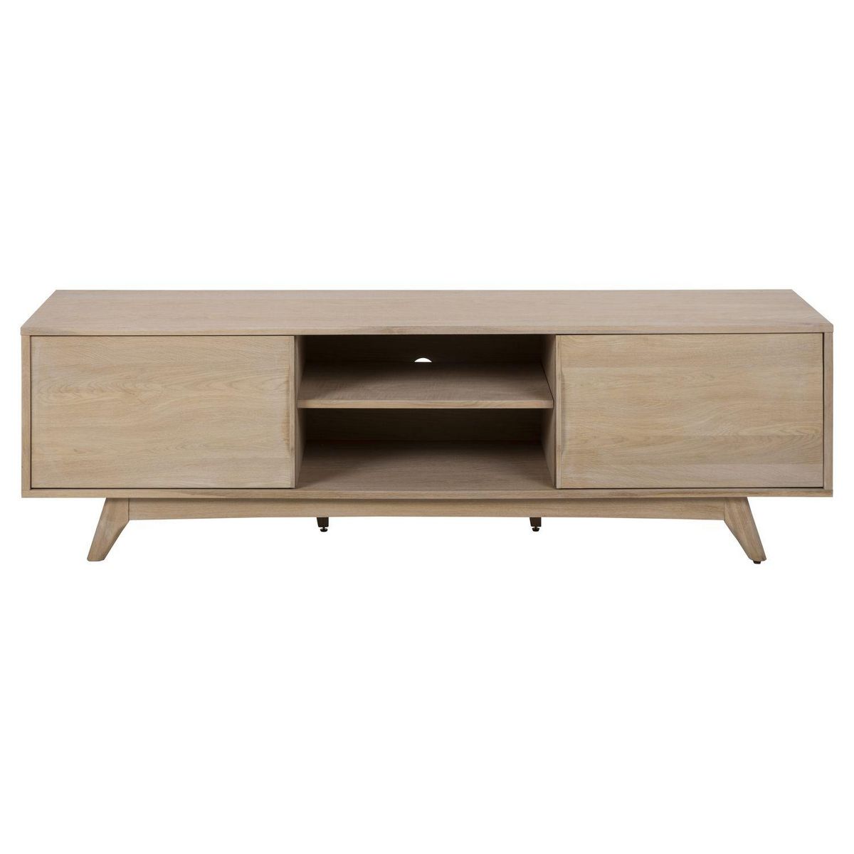 TOILINUX Meuble TV en MDF avec 2 portes coulissantes - Beige