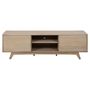 Voir la diapositive 4 : TOILINUX Meuble TV en MDF avec 2 portes coulissantes - Beige