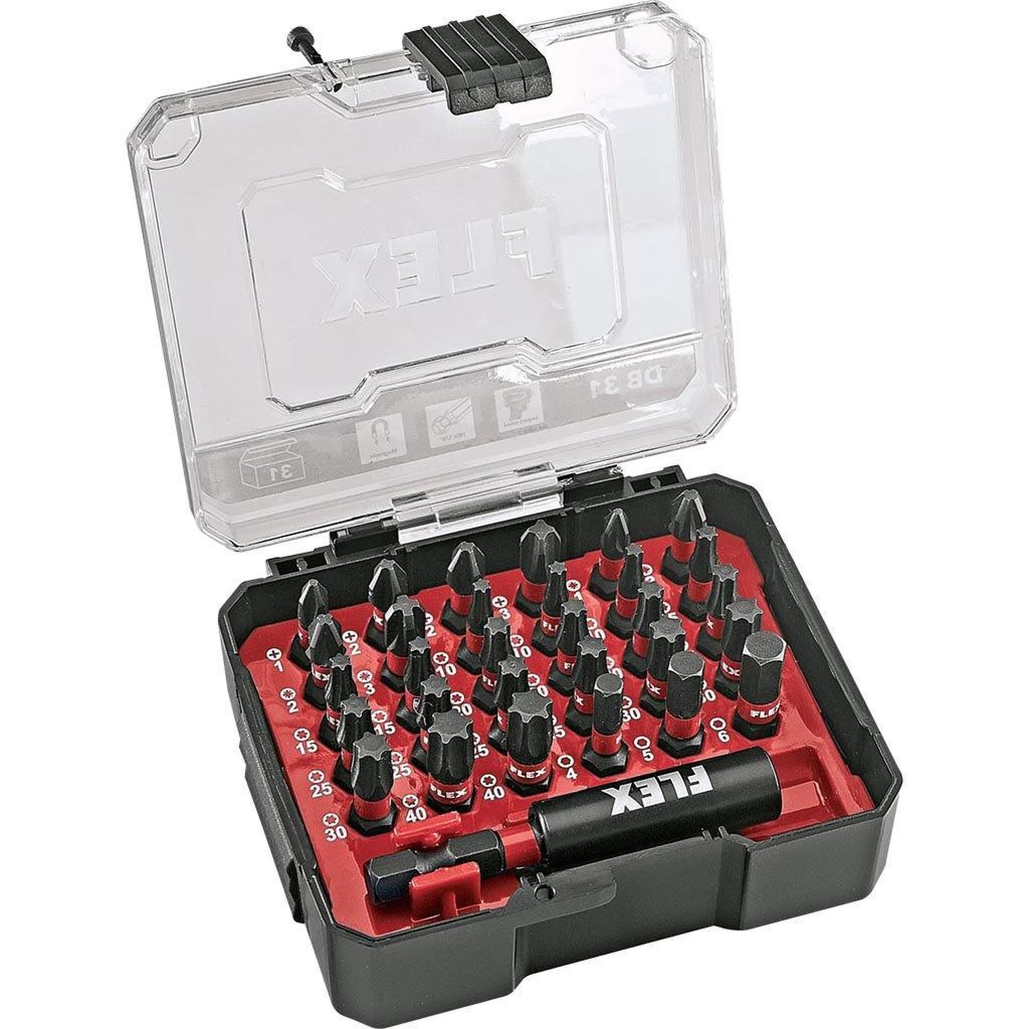 FLEX Coffret 30 embouts impact en ph pz tx hex + porte embout