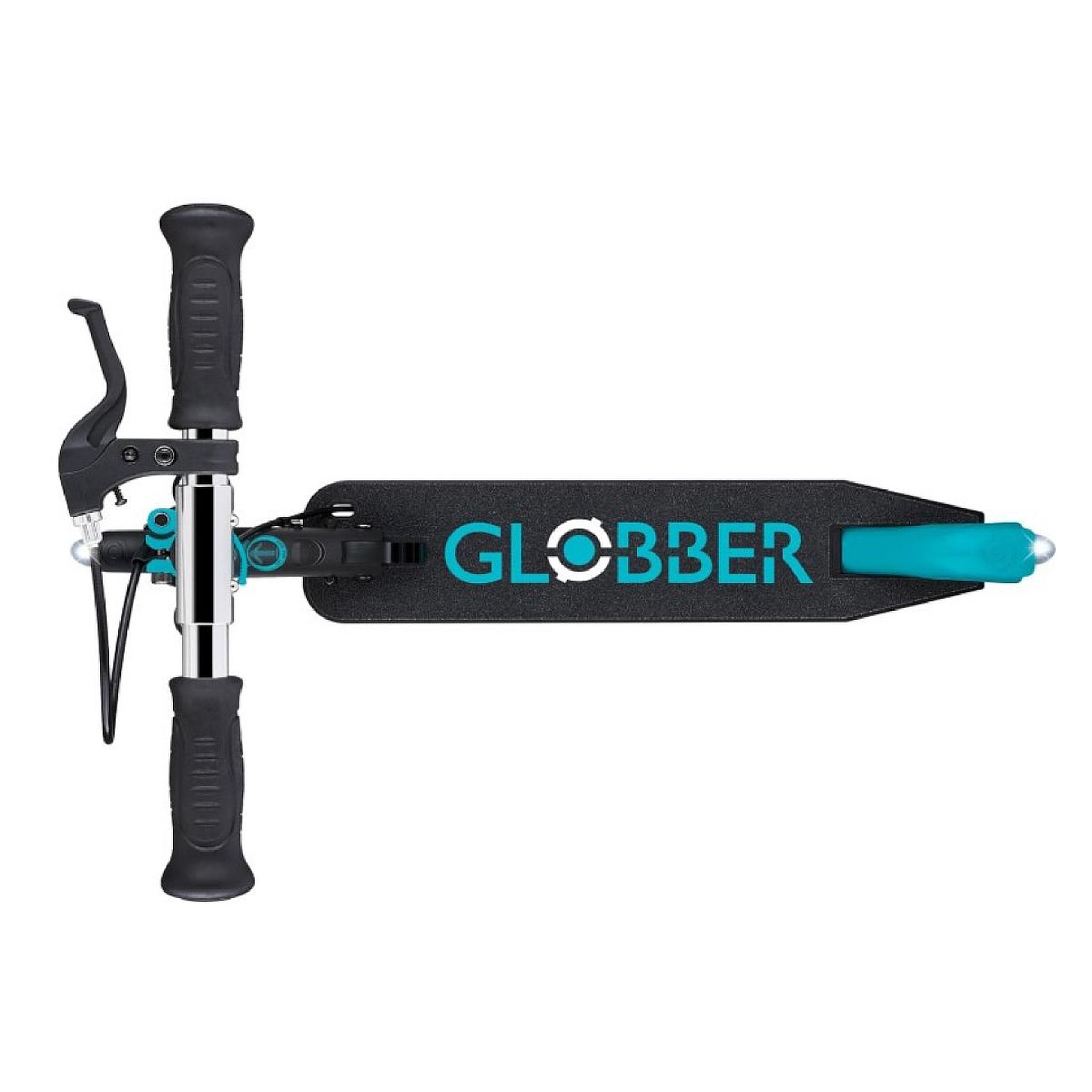 Voir la diapositive 2 : Globber Trottinette Junior FLOW LIGHTS - Frein manuel - Noir/Turquoise
