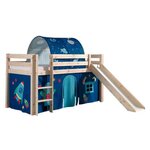 Paris Prix Pack - Lit Enfant, Toboggan, Tente & Tunnel  Pino Astronaute II  Naturel