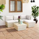 VIDAXL Salon de jardin palette 5 pcs avec coussins bois d'epicea