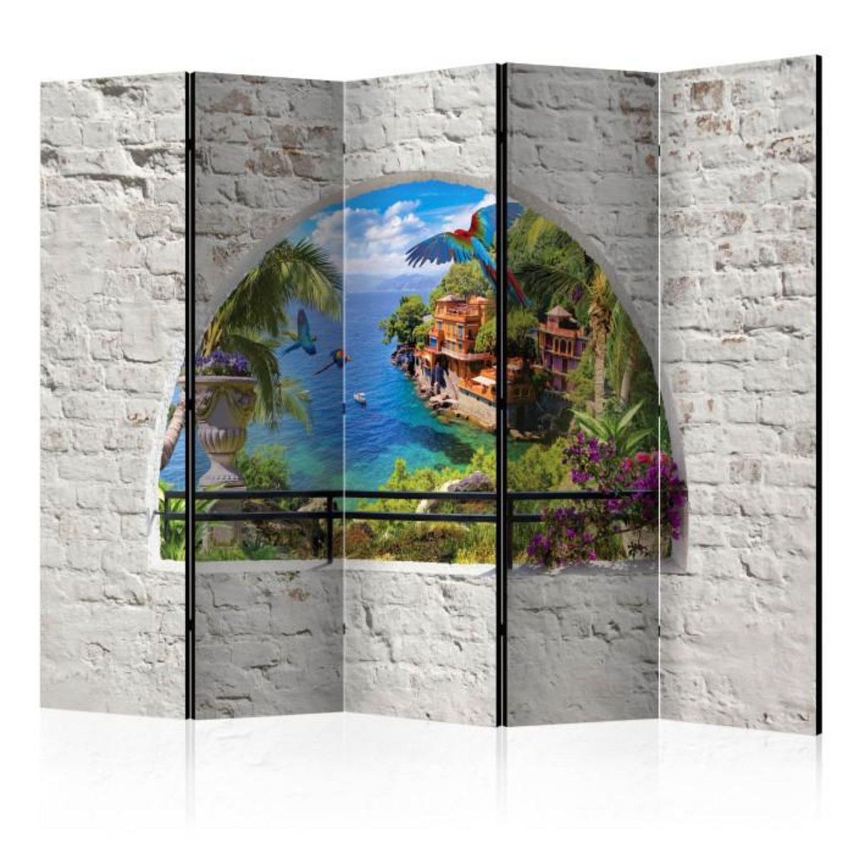 Paris Prix Paravent 5 Volets  Window in Paradise  172x225cm