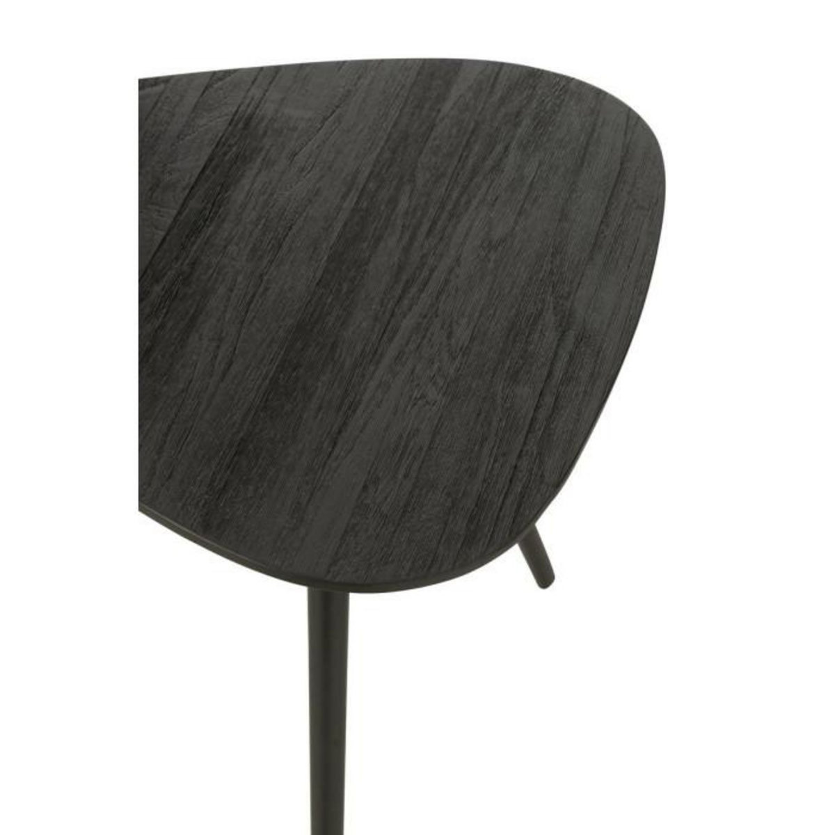 Paris Prix Lot de 2 Tables d'Appoint Triangles  Teck  50cm Noir
